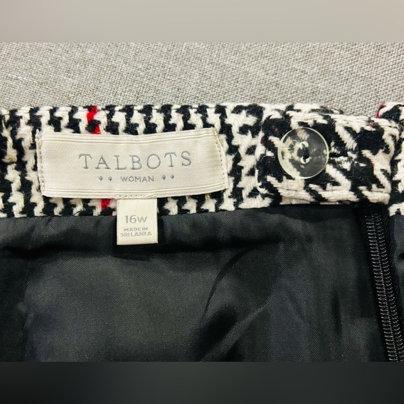 Talbots Women Houndstooth Wool Blend Pencil Skirt - Picture 4 of 5